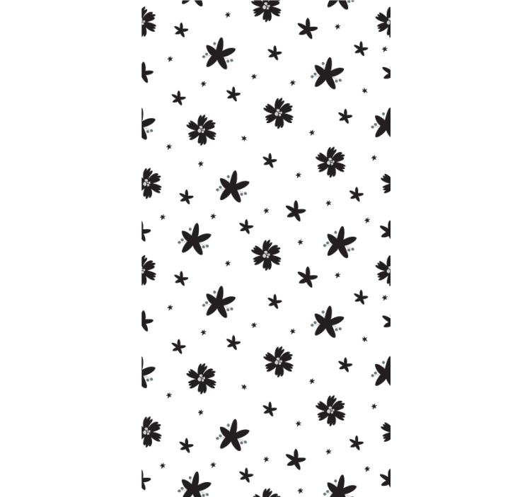 Toile fenêtre fleur conception en noir et blanc - TenStickers
