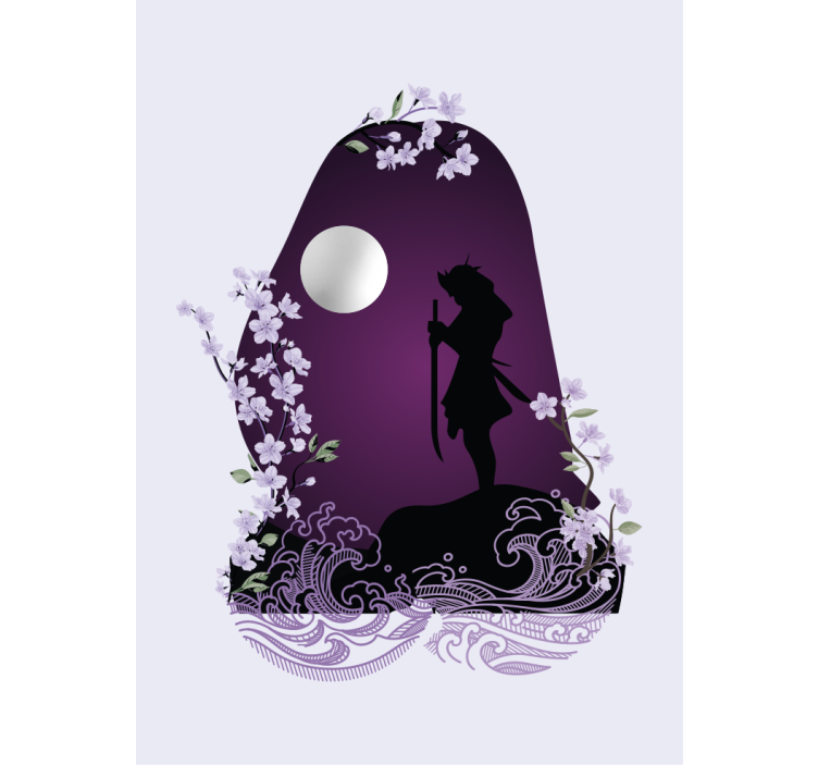 Toile fenêtre amusant silhouette d'épéiste - TenStickers