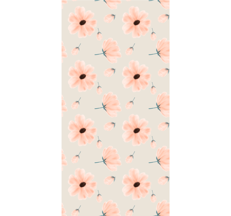 Toile fenêtre fleurs et plantes motif floral pastel - TenStickers