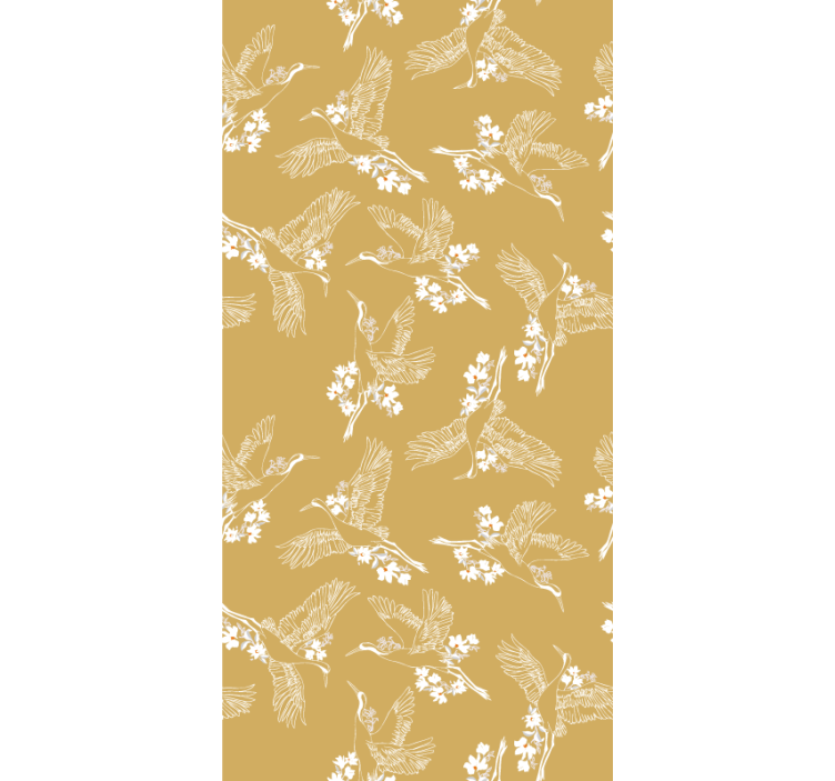 Toile fenêtre fleurs et plantes thème aviaire gracieux - TenStickers