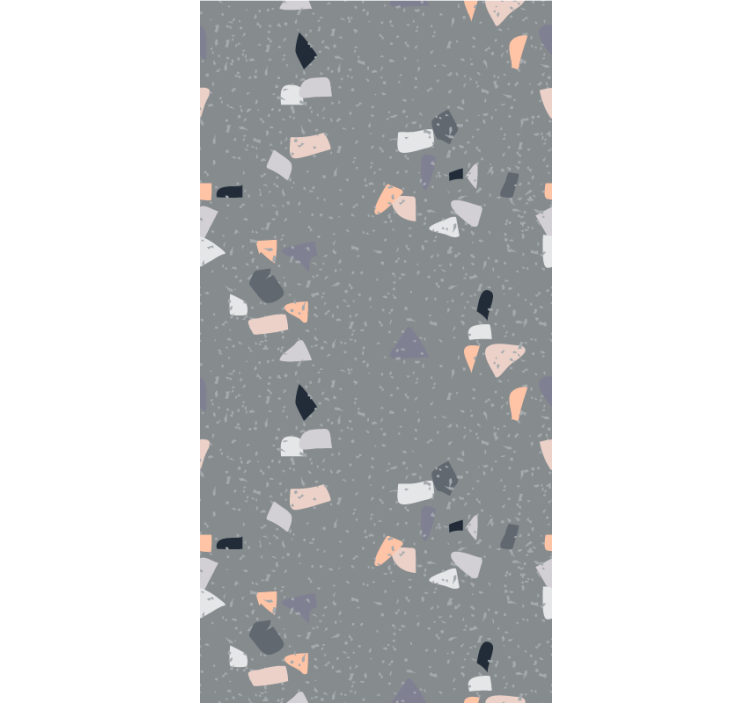 Toile fenêtre textures et motifs terrazzo gris simple - TenStickers
