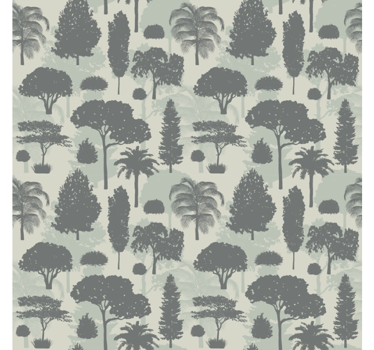 Toile fenêtre arbre motif de forêt en silhouette - TenStickers
