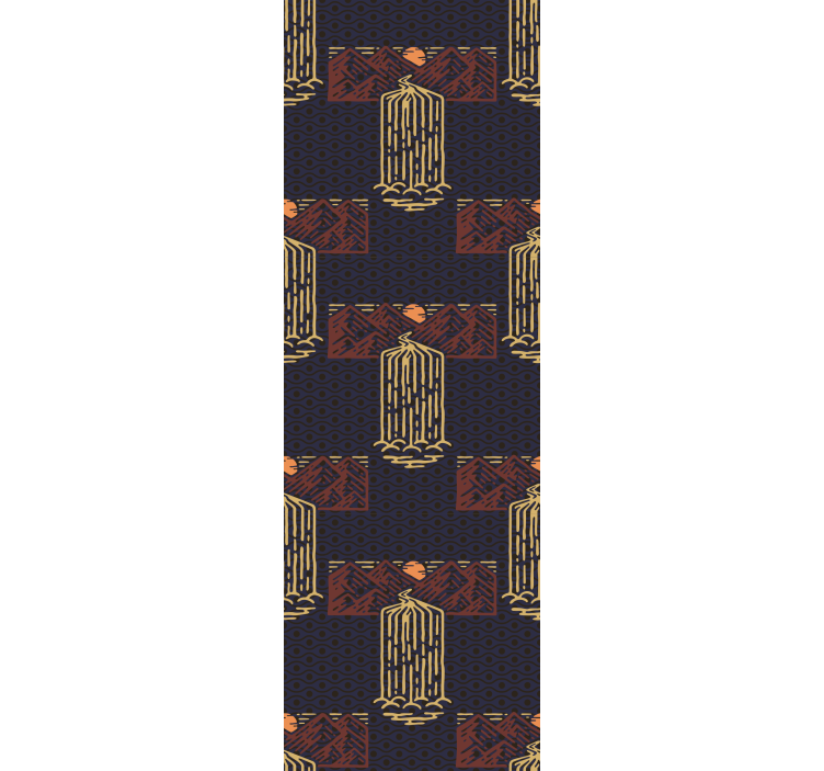 Toile fenêtre vintage coucher de soleil avec cascades - TenStickers