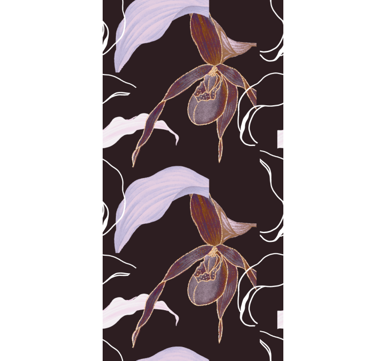 Toile fenêtre fleurs et plantes motif floral d'orchidée - TenStickers