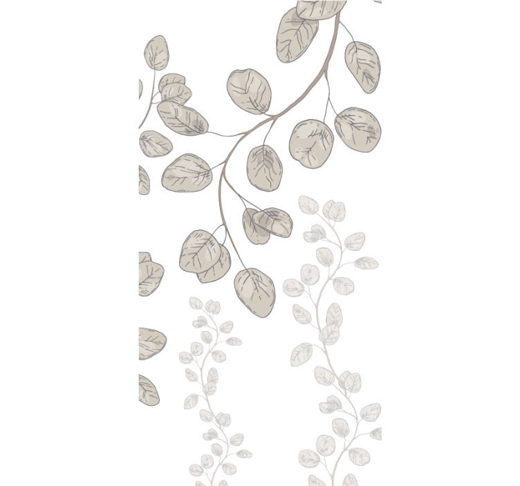 Toile fenêtre fleurs et plantes motif de feuilles fines - TenStickers