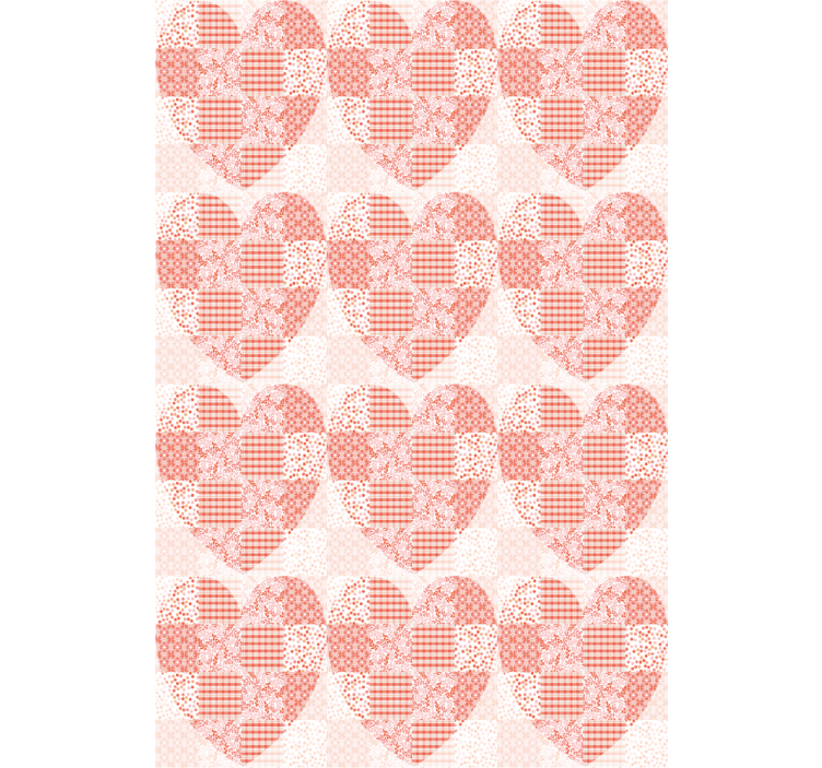 Toile fenêtre romantique motif coeur en patchwork - TenStickers