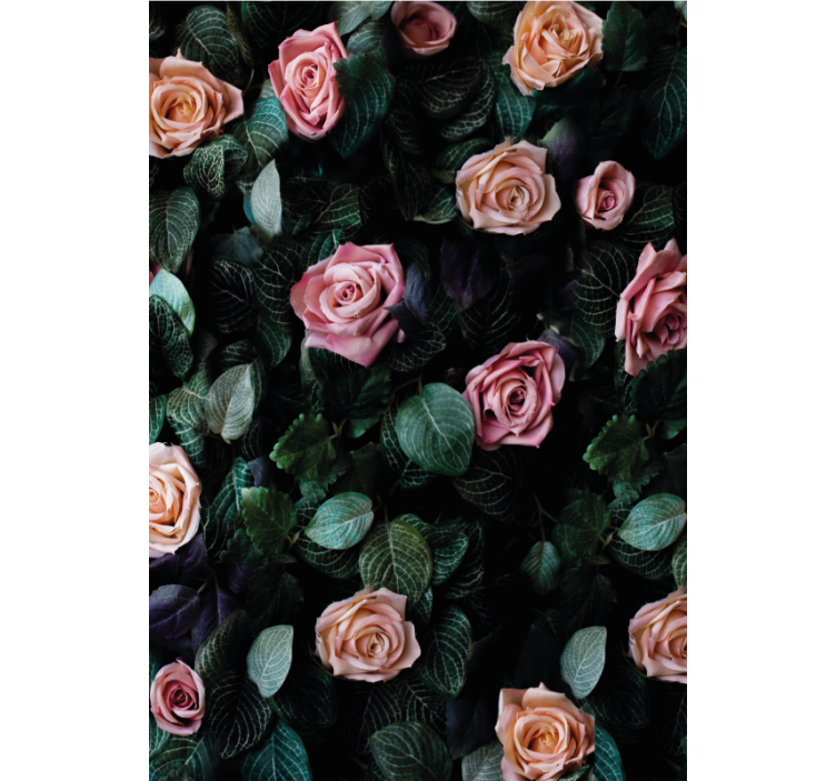Toile fenêtre fleur motif de roses réalistes - TenStickers