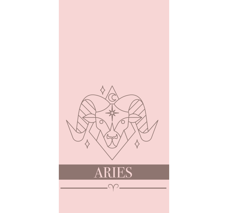 Toile fenêtre design du signe zodiacal bélier rose - TenStickers