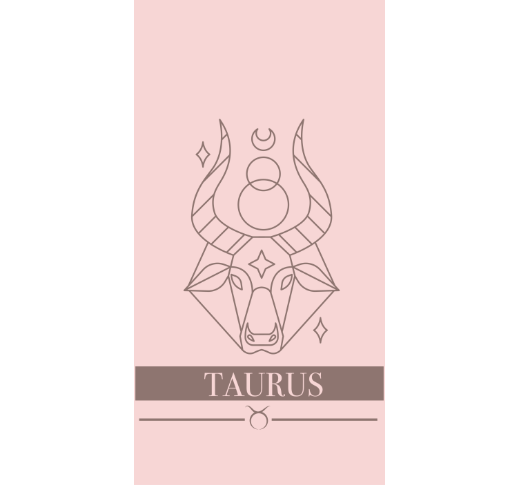 Toile fenêtre design du signe zodiacal taureau rose - TenStickers