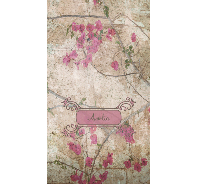 Toile fenêtre fleur élégance florale avec nom - TenStickers
