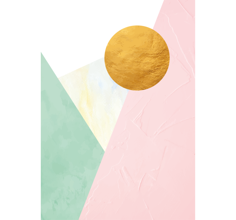 Toile fenêtre moderne conception de cercle doré - TenStickers