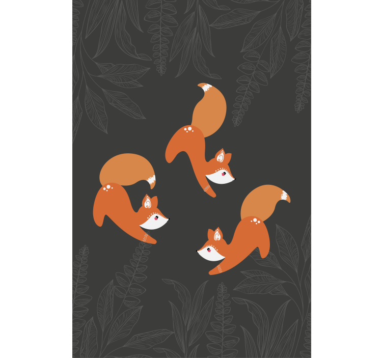 Toile fenêtre animaux charmant motif de renard - TenStickers