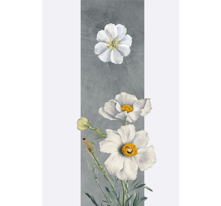 Toile fenêtre fleurs et plantes bouquet blanc - TenStickers