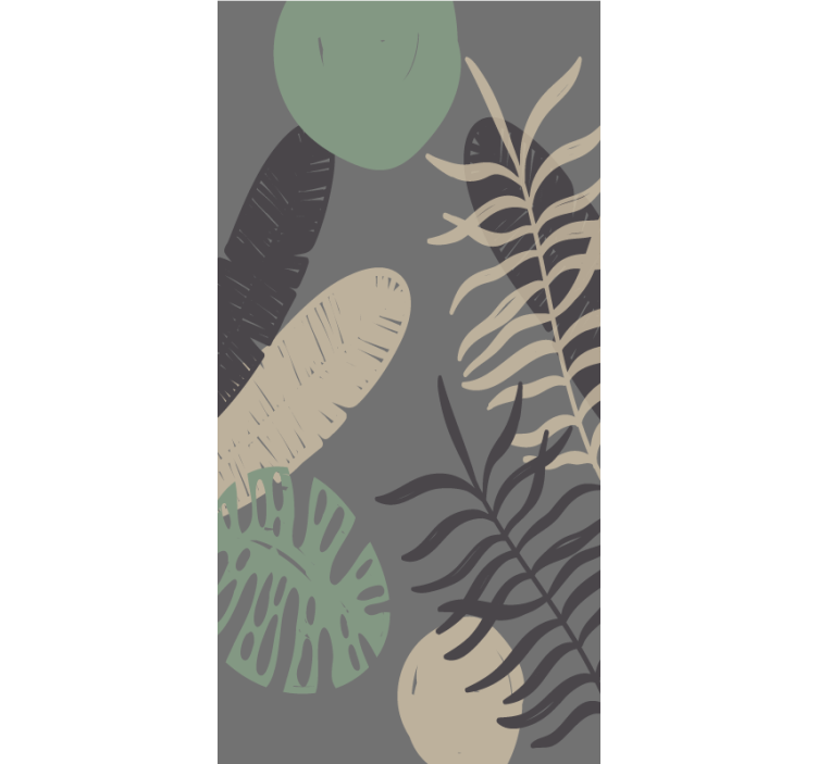 Toile fenêtre fleurs et plantes motif de verdure tropicale - TenStickers