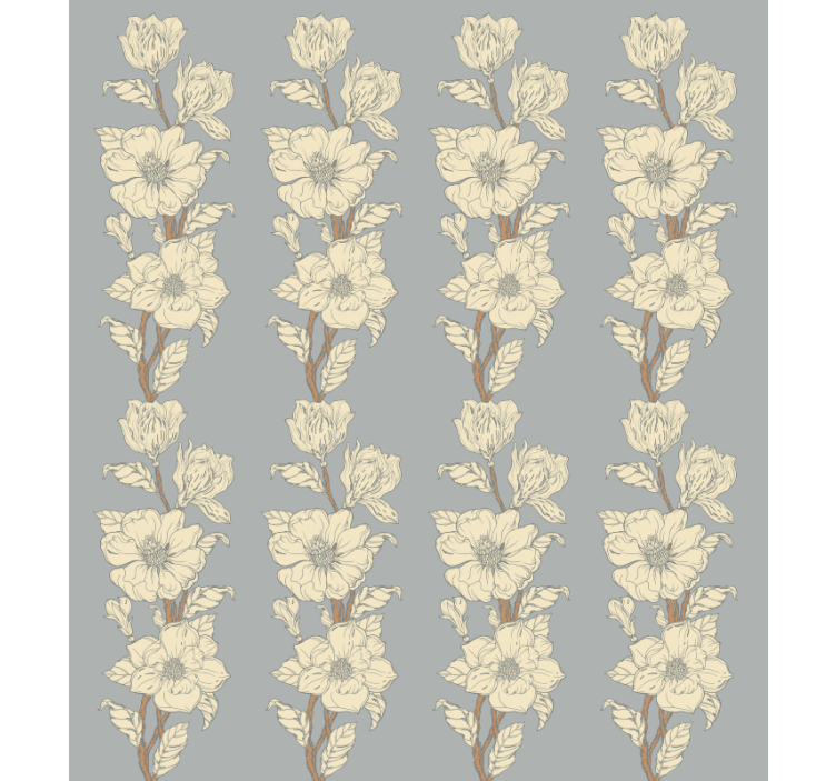 Toile fenêtre fleur motif vertical élégant - TenStickers