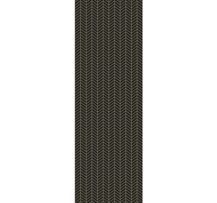 Toile fenêtre élégante motif art déco marron foncé doré - TenStickers