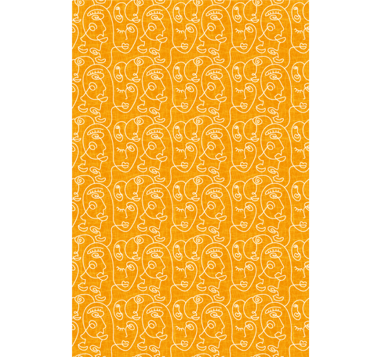 Toile fenêtre dessin motifs de visage stylisés - TenStickers