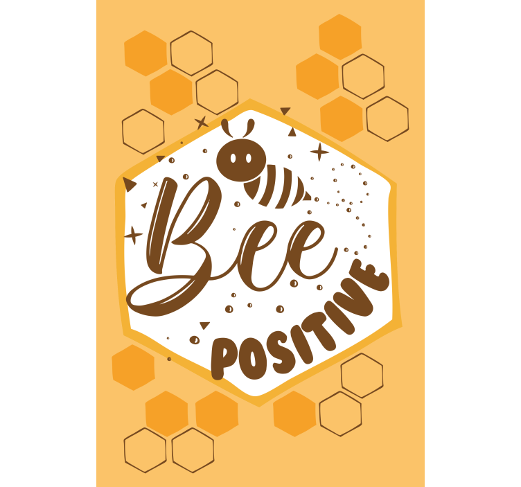 Toile fenêtre avec phrase message positif des abeilles - TenStickers
