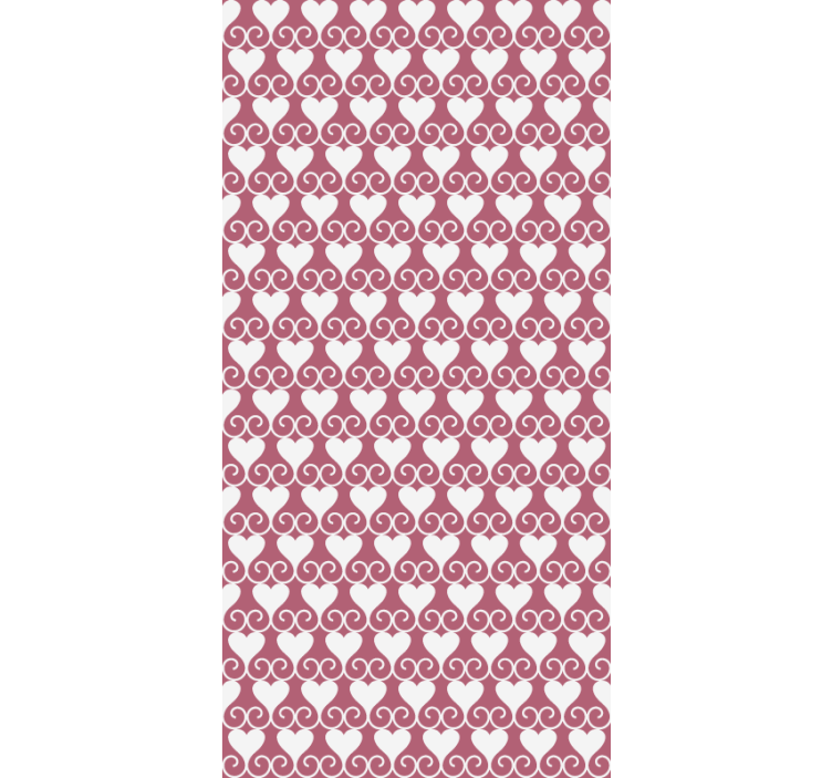 Toile fenêtre romantique coeurs et tourbillons - TenStickers