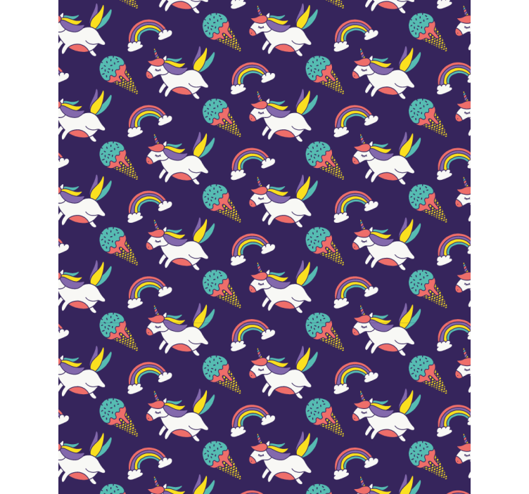 Store pour enfants motif licorne et arc-en-ciel - TenStickers