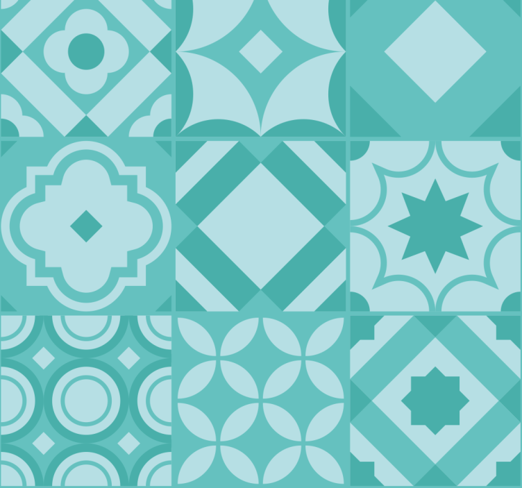 Store turquoise effet carrelage carreaux - TenStickers