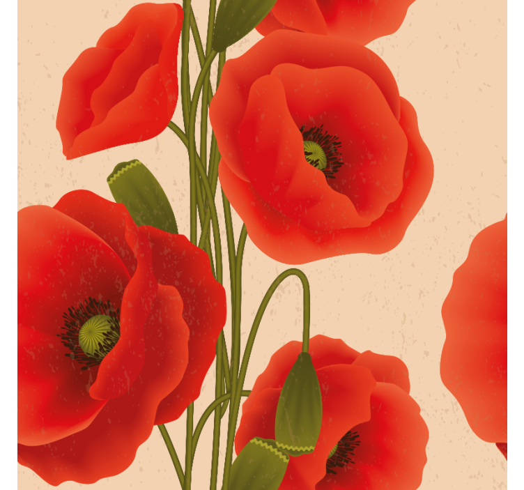 Store fleurs coquelicots rouges - TenStickers