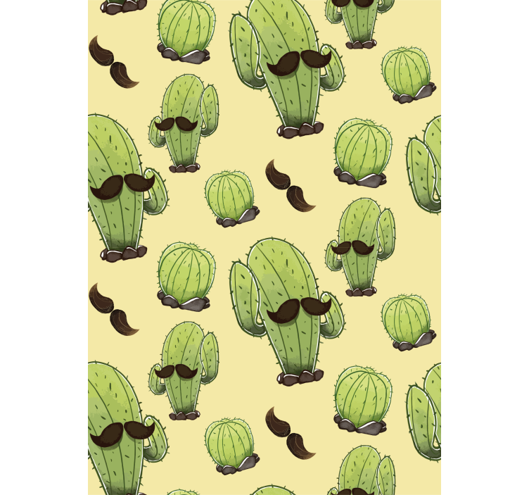 Store salon cactus avec moustache - TenStickers