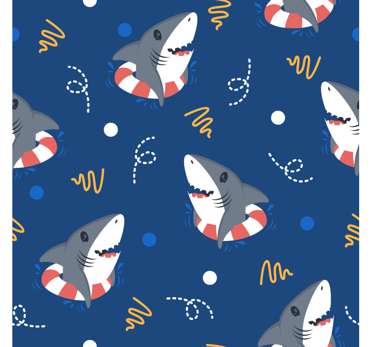 Toile fenêtre amusant modèle de requin sauveteur - TenStickers