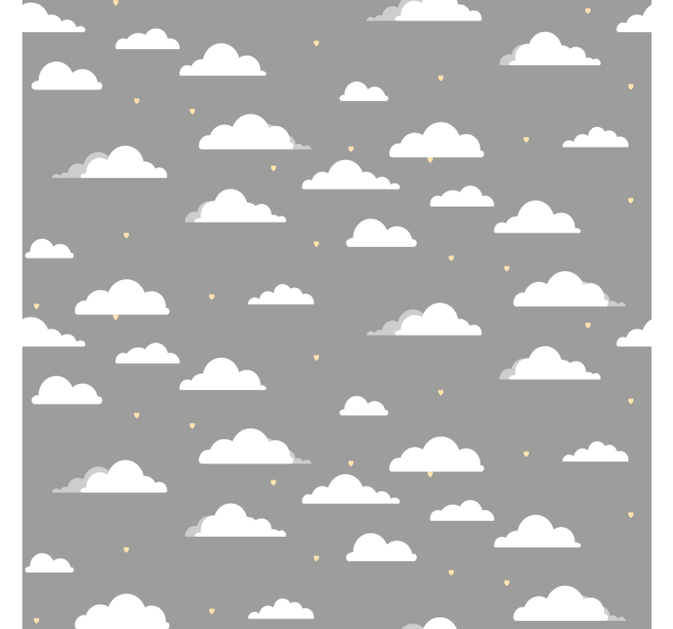Toile fenêtre nuage motif gris - TenStickers