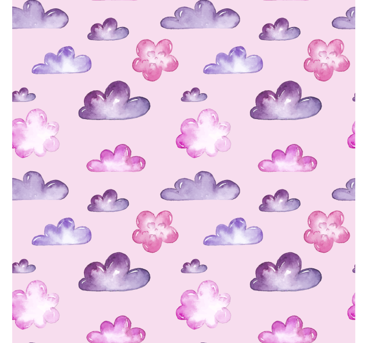 Toile fenêtre nuage motif rose - TenStickers