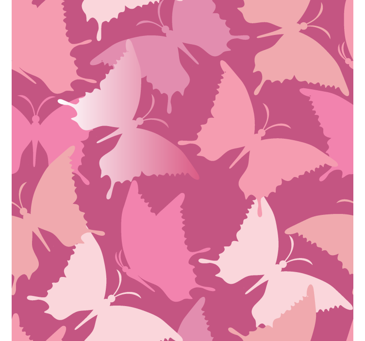 Toile fenêtre papillon fond rose - TenStickers
