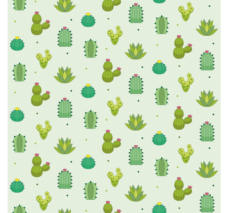 Toile fenêtre cactus motif vert - TenStickers