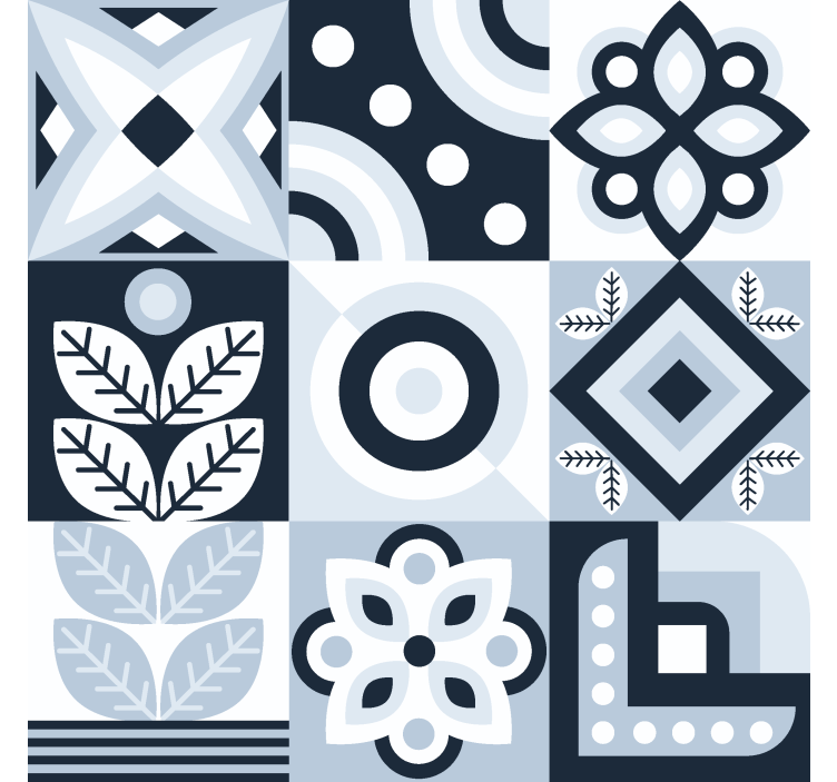 Toile fenêtre nordique modèle de carreaux - TenStickers