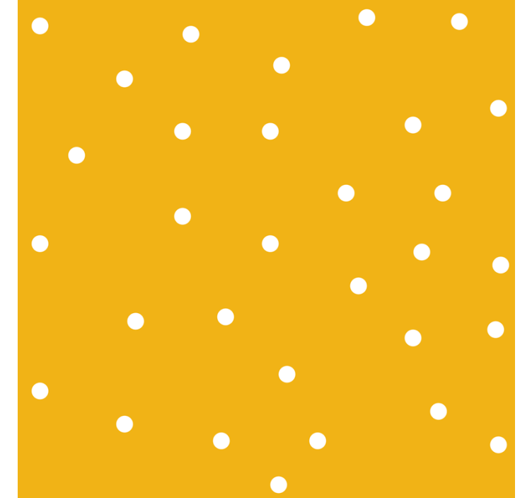 Toile fenêtre jaune motif à pois blancs - TenStickers