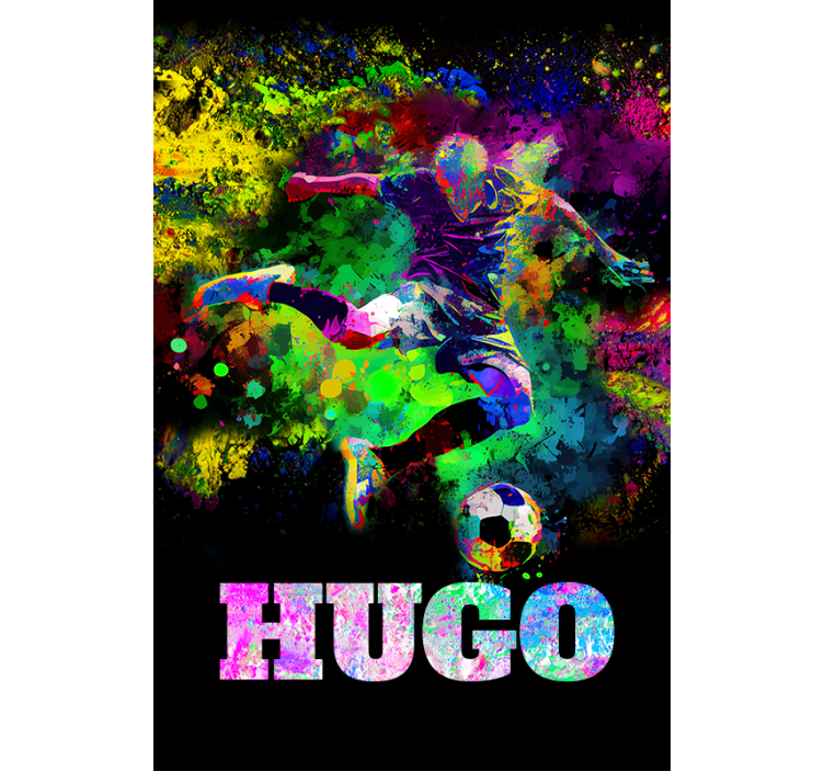 Toile fenêtre football conception colorée - TenStickers