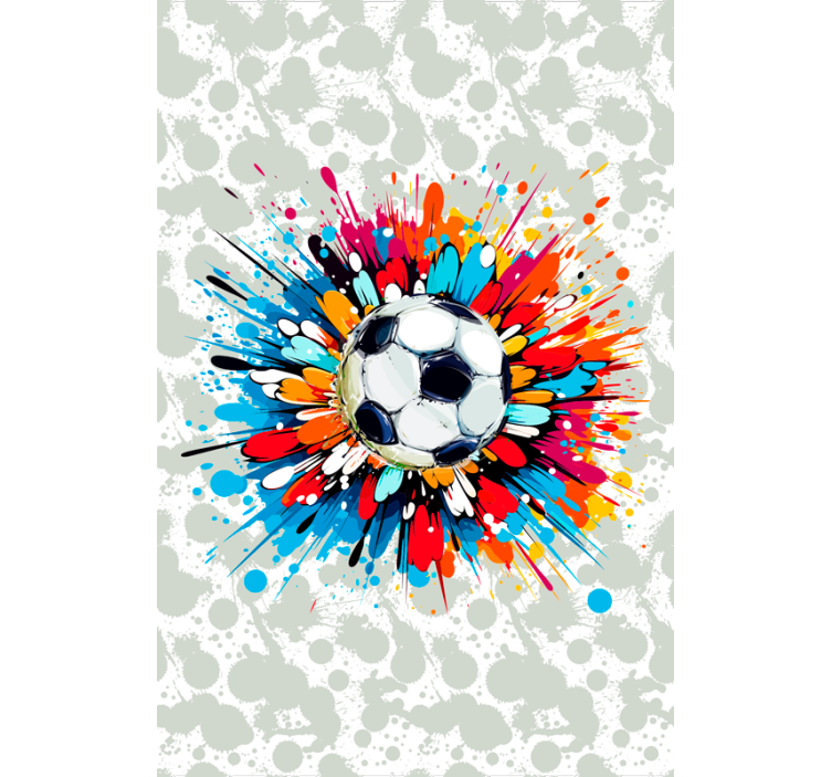 Toile fenêtre football explosion - TenStickers