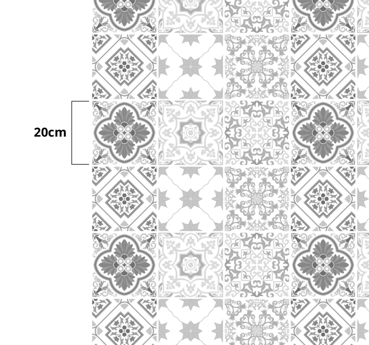 Toile fenêtre amusant carreaux à motifs géométriques - TenStickers