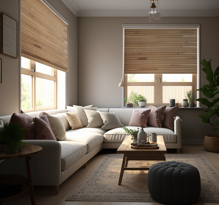 Store rustique à rayures beige foncé - TenStickers