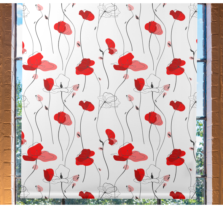 Stores fleurs Dessin de coquelicots - TenStickers