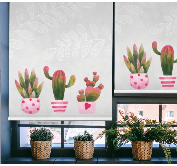 Stores pour couples Cactus rose et vert - TenStickers