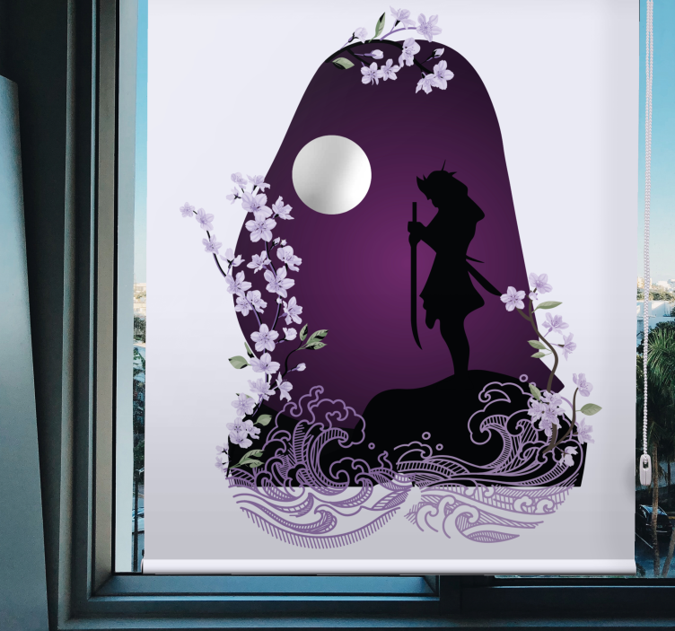 Toile fenêtre amusant silhouette d'épéiste - TenStickers