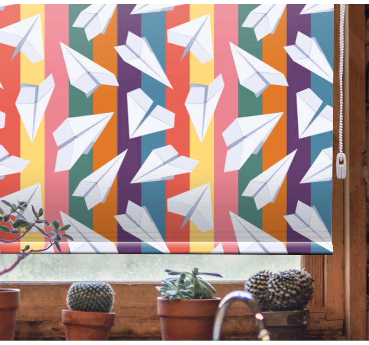 Toile fenêtre amusant vol d'avions en papier - TenStickers