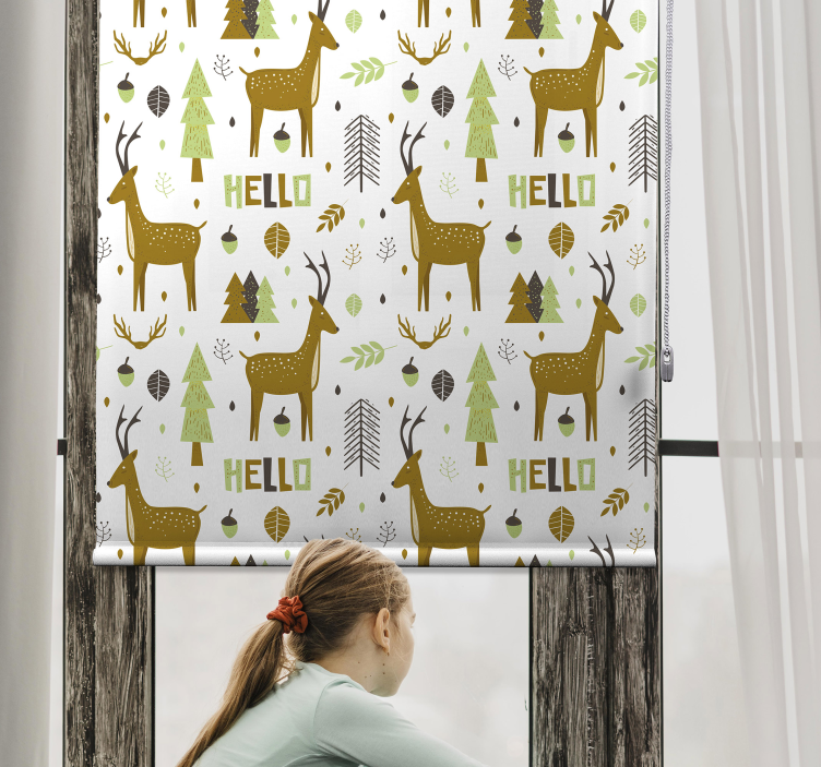 Toile fenêtre animal salutation de la forêt nordique - TenStickers