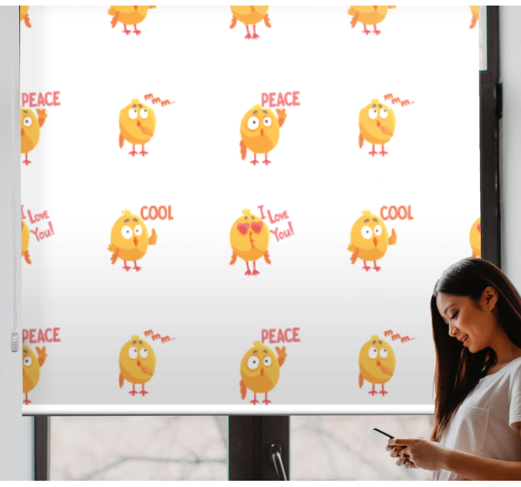 Toile fenêtre animaux expressions d'oiseaux mignons - TenStickers