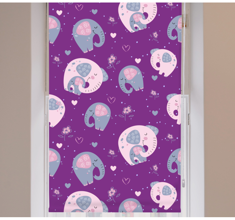 Toile fenêtre animaux joli motif d'éléphant - TenStickers