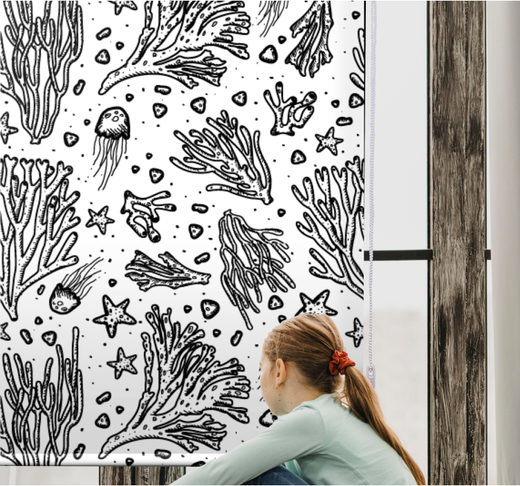 Toile fenêtre animaux modèles de vie marine - TenStickers