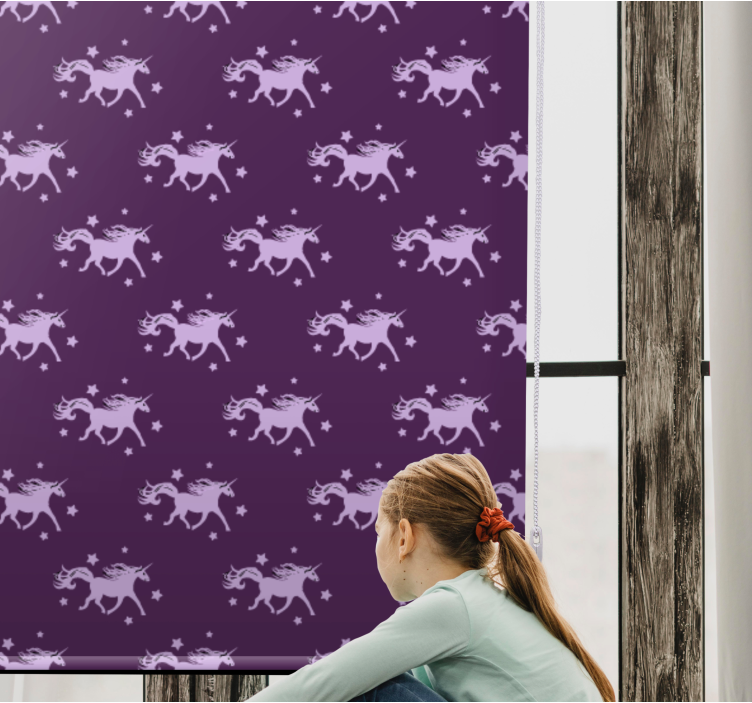 Toile fenêtre animaux motif de licorne magique - TenStickers