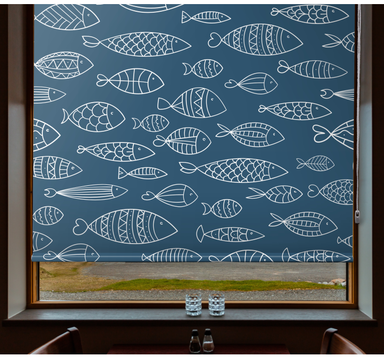 Toile fenêtre animaux motif de poisson - TenStickers