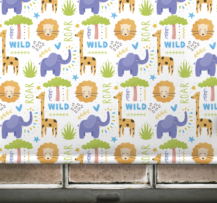 Toile fenêtre animaux motifs d'animaux de safari - TenStickers