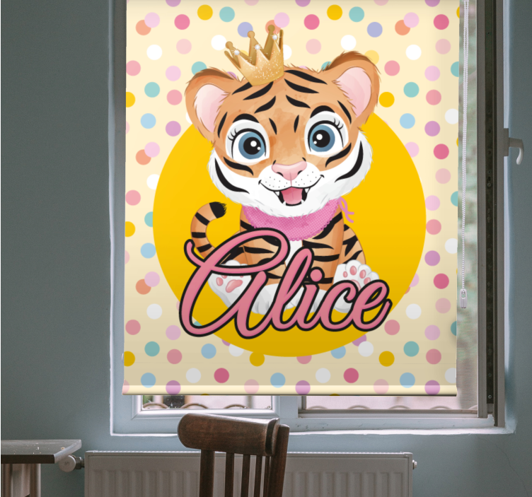 Toile fenêtre chambre enfant bébé tigre personnalisé - TenStickers